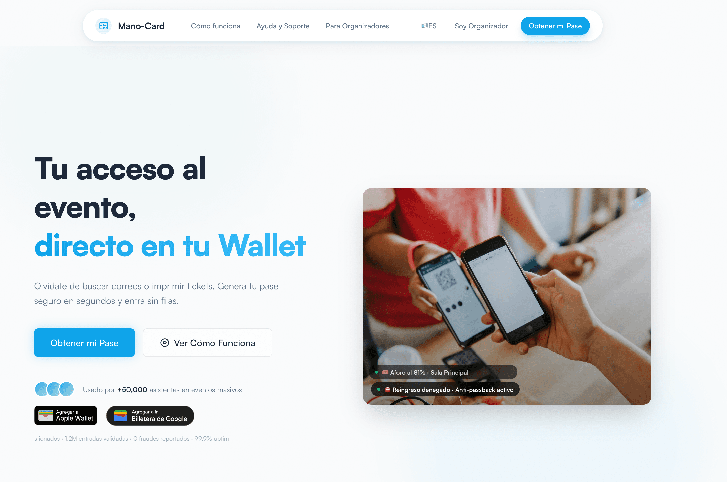 Homepage de ManoCard